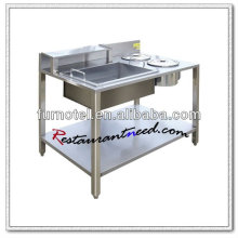 K359 mesa de cocina de embalaje independiente en polvo de acero inoxidable